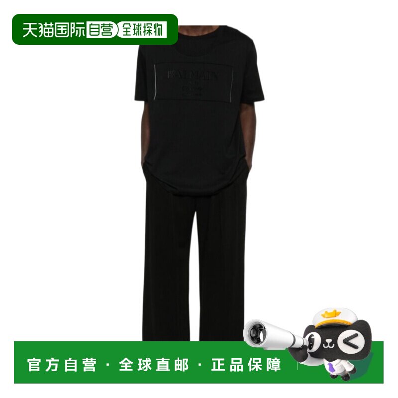 1h可退 香港直邮BALMAIN 男士T恤 EH1EG028BC880PA SS2026 黑色 T