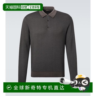 香港直邮Loro 诺悠翩雅 1h可退 Piana 男士 羊毛真丝Polo衫