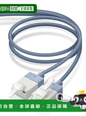 【日本直邮】宜丽客LAN线10米CAT6A防断针连接器薄型蓝色