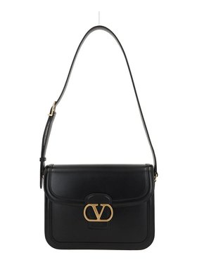 潮奢 Valentino 华伦天奴 男士 9to5 黑色皮革斜挎包 7Y2B0R15UHF