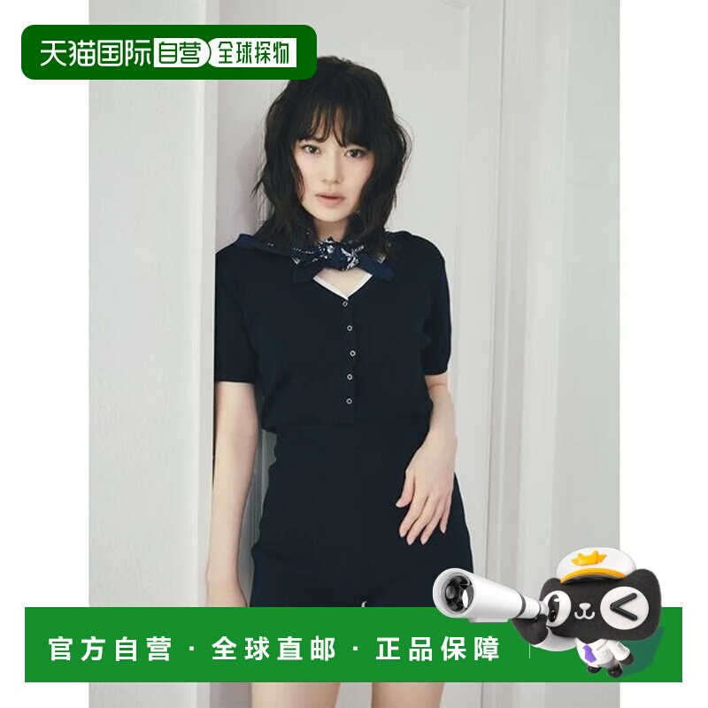 日本直邮LILY BROWN 针织蕾丝连体衣 深蓝色连体裤
