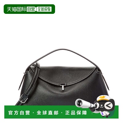 自营TOTEME T-Lock Leather Top Handle Shoulder Bag - black 美