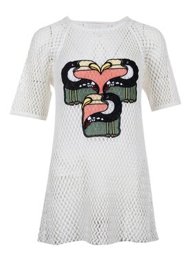 CHLOÉ 女士衬衫 CHL17SHT550530A9 SS2023 白色 镂空图案T恤