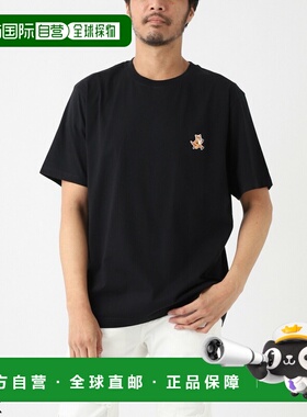 日本直邮MAISON KITSUNE 男士圆领T恤 黑色 SPEEDY FOX PATCH舒适