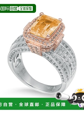 自营 Suzy Levian 双音纯银 4.88 TCW 橙色黄水晶戒指 - 橙色 美