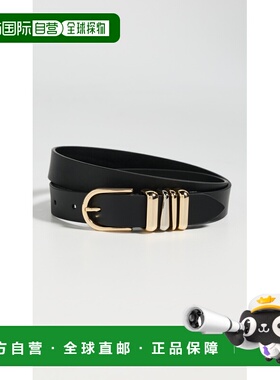 1h可退 香港直邮VINCE 女士 Cora Loops 雕刻皮带 black黑色 舒适