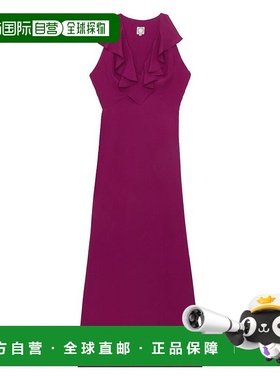 香港直邮INES DE LA FRESSANGE V领纯色修身无袖连衣裙 女款长袖