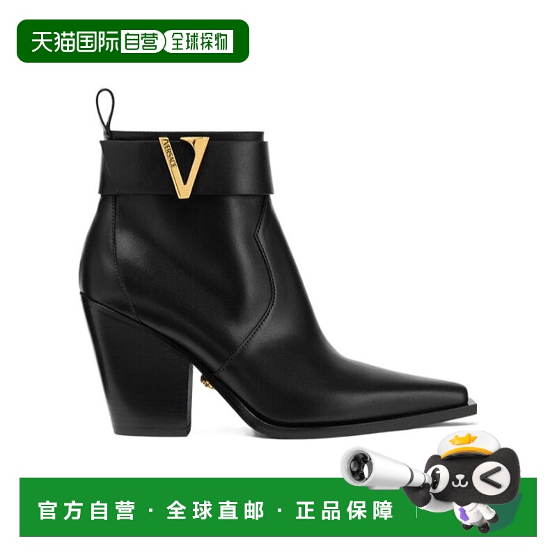 1h可退 香港直邮潮奢 Versace 范思哲 女士 精饰皮质短靴 1022003