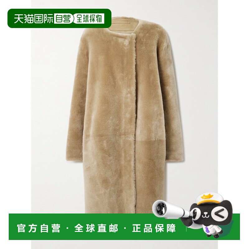 1h可退 香港直邮toteme 女士 驼色无领毛皮大衣 254WRO0259LE0165
