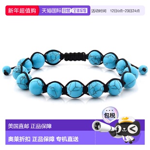 自营Crucible 洛杉矶绿松石天然石抛光珠可调节手链 - 蓝色 美国