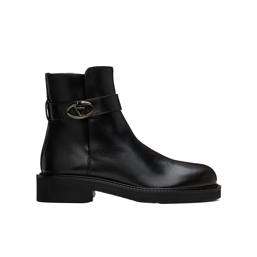 VALENTINO 女士高跟鞋 WS0JS8LXX0NO AW2024 黑色 徽标短筒靴