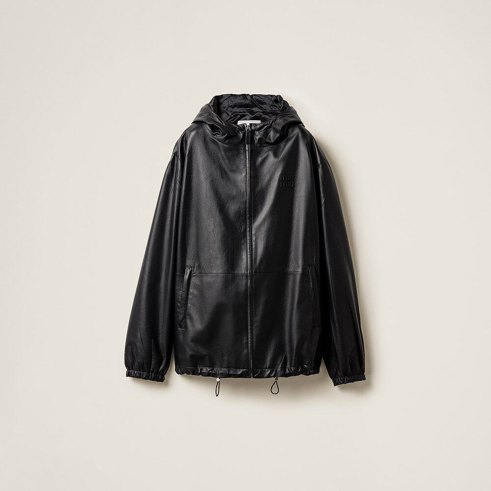 MIU MIU(缪缪)2025新品 纳帕皮连帽夹克