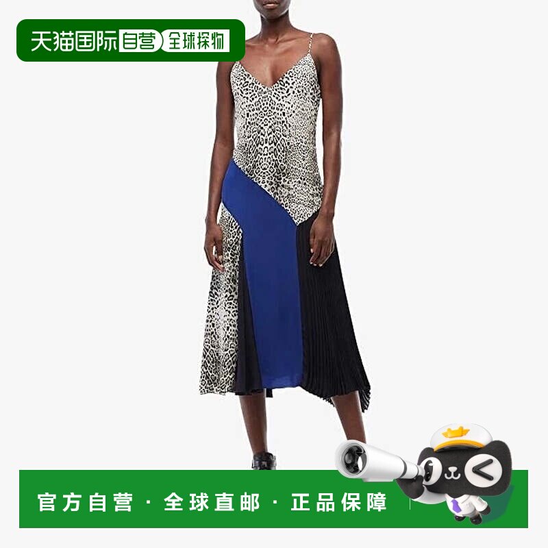 自营Cushnie Midi连衣裙女式多色无袖v领套头衫RED117-multi 美国