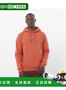 欧洲直邮Salomon萨洛蒙 PODIUM系列男士聚酯纤维红棕色卫衣帽衫