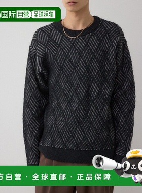 日本直邮AZUL BY MOUSSY 男装 钻石纹立体针织宽松半高领毛衣 251