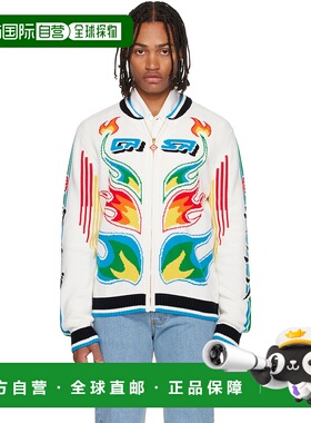 1h可退 香港直邮Casablanca 男士 白色 Flame Laurel Cotton Knit