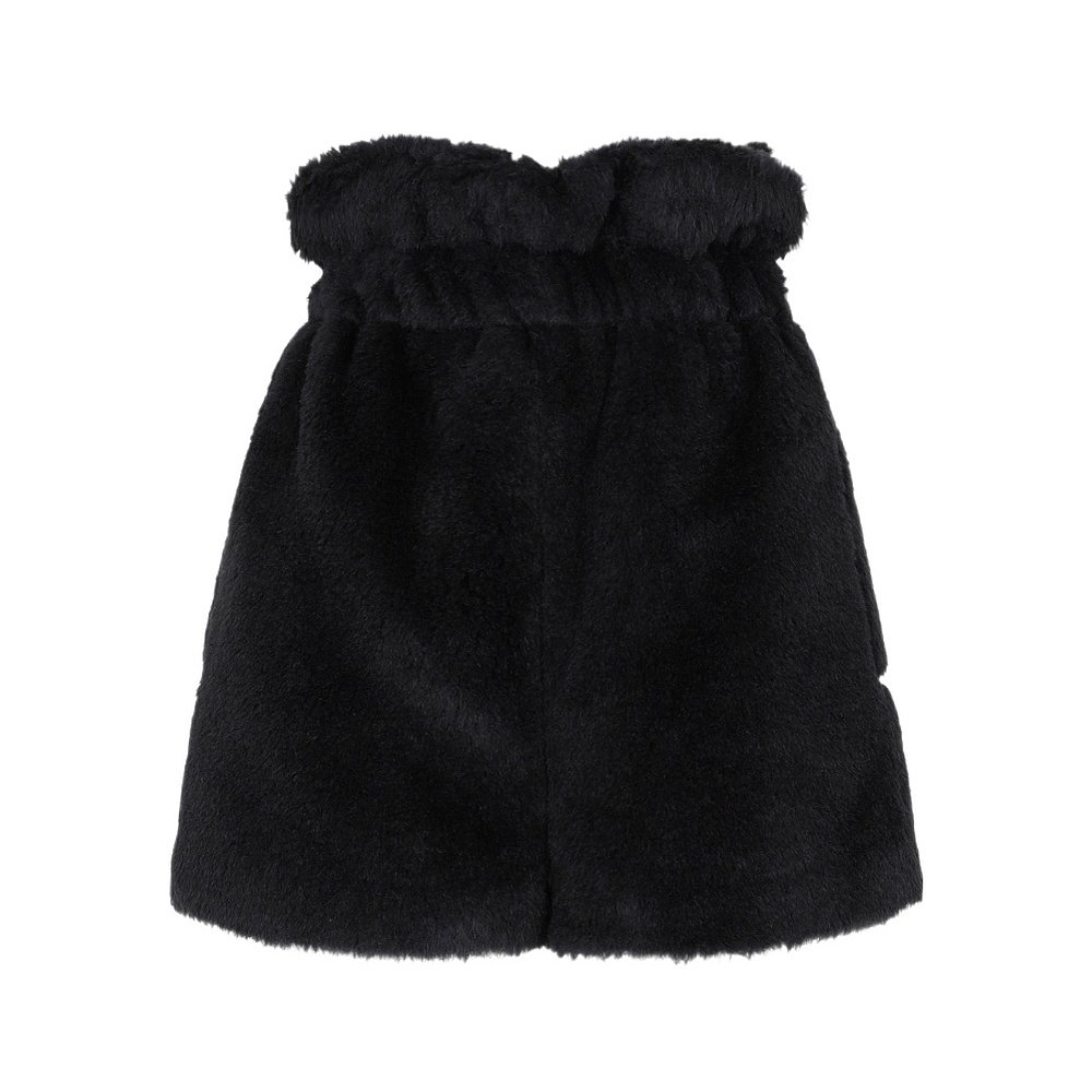 MAX MARA 女士短裤 1146042606008 AW2023 黑色 徽标抓绒短裤