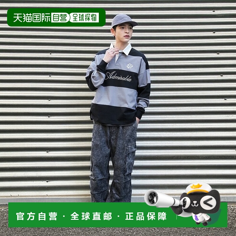 1h可退 日本直邮WEGO 男女同款宽松印花条纹长袖T恤 WE25SP02M000