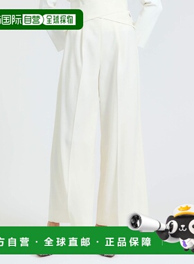 1h可退 日本直邮ESTNATION 女装 高腰交叉腰带阔腿裤 光泽垂感显
