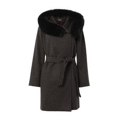 MAX MARA 女士外套 6086108906007 AW2019 黑色 VITO狐狸毛领大衣