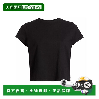 自营 AGOLDE 女士 Adine Shrunken T 恤，黑色 - 黑色 美国奥莱直