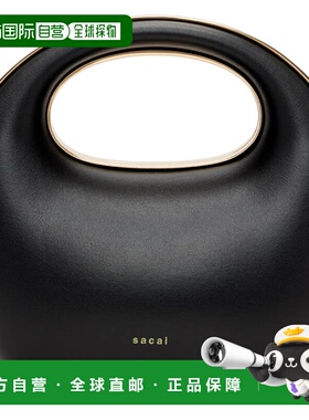 1h可退 香港直邮潮奢 Sacai 女士 黑色 Leather Round 手提包 S12