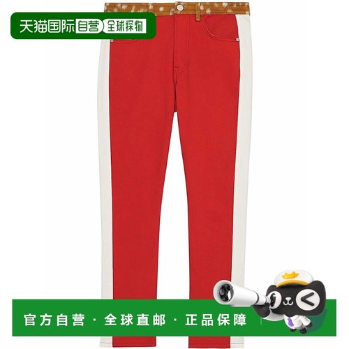 香港直邮BURBERRY 女士牛仔裤 4559960 SS2019 红色 Calf hair pr
