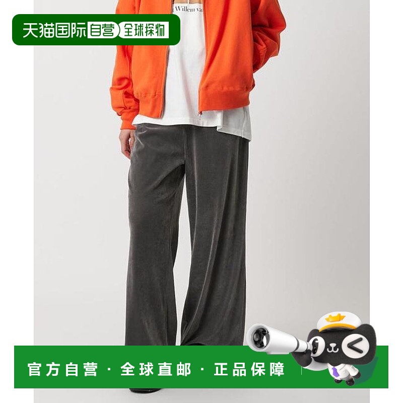 1h可退 日本直邮CITEN 透视植绒裁剪长裤运动裤子宽松印花廓形