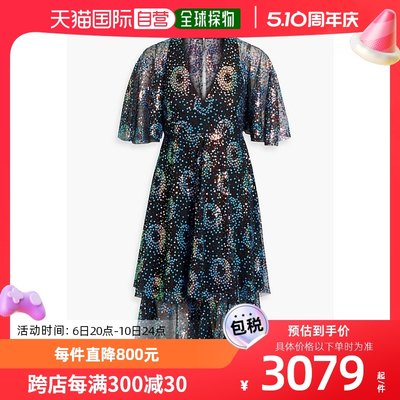 香港直邮潮奢 Anna Sui 安娜苏 女士 层叠珠片薄纱连衣裙 1123I71