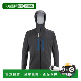 自营欧洲直邮Millet Wanaka男士黑色聚酰胺防水防风连帽夹克