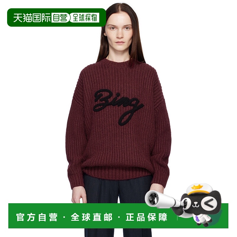 香港直邮潮奢 ANINE BING 女士 红色 Sydney Signature 毛衣 A091