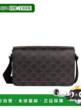 香港直邮CELINE 男士斜挎包 111592ETH38SI CO 黑色 TRACOLLE & M