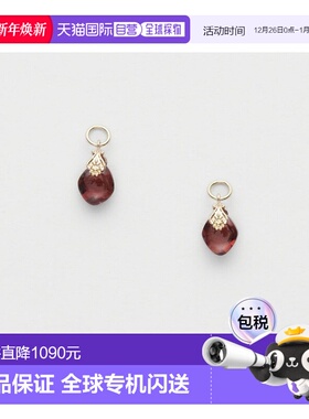 日本直邮日潮 agete 阿卡朵K10石榴石耳环吊坠红色 均码