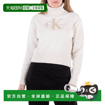 自营Calvin Klein Monogram Roll Neck Jumper - ivory 美国奥莱