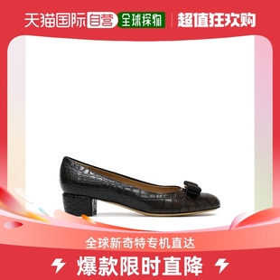 香港直邮Ferragamo菲拉格慕女士高跟鞋 棕色动物纹理皮革复古时尚