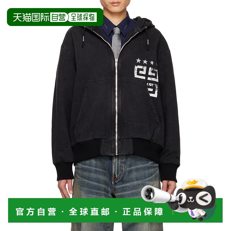 香港直邮Givenchy 徽标拉链牛仔外套 BM017F5YAA