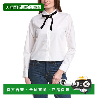 自营CeCe Cropped Bow Top - white 美国奥莱直发