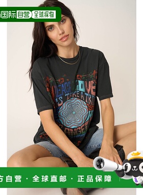 自营project social tPeace&Love休闲T恤-复古黑色 美国奥莱直发