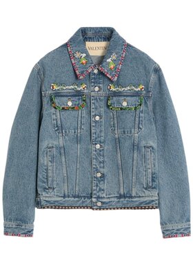 VALENTINO 男士夹克 VDC04QB0W558 CO 蓝色 长袖牛仔外套