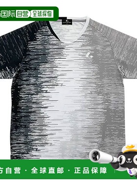 日本直邮LUCENT T恤 男女通用比赛衬衫 无领 黑色 x 灰色 短袖 上