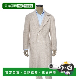 外套男装 自营 美国奥莱直发长袖 米色 Kiton梭织羊绒纽扣大衣
