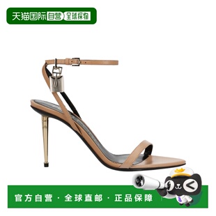 1h可退 香港直邮Tom Ford Shiny Padlock Pointy Naked 高跟凉鞋