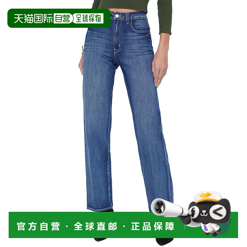 自营L'AGENCE Jones高层炉管Arco直筒牛仔裤-蓝色 美国奥莱直发