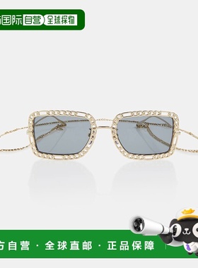 香港直邮Gucci 古驰 女士 Chainlink 矩形太阳眼镜 000919
