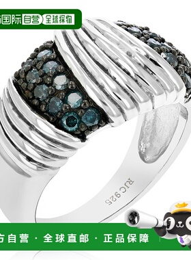 自营 vir jewels 0.55 克拉蓝色钻石戒指 .925 纯银镀铑 - 银 美