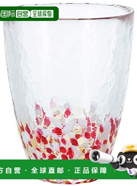 【日本直邮】ADERIA津轻玻璃杯自然苹果色红300ml日本制 F-71245