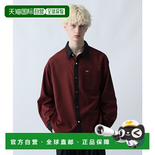 1h可退 日本直邮HARE男装 银扣拼色光泽感衬衫 宽松有型设计感上