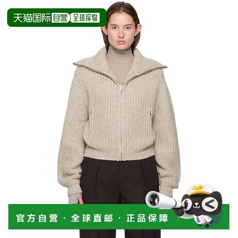 1h可退 香港直邮Lemaire 女士 米色拉链毛衣 OW1186LK1029针织衫