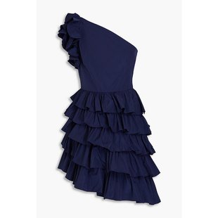 单肩荷叶边塔夫绸迷你连衣裙 潮奢 女士 NOTTE N70C3604 MARCHESA