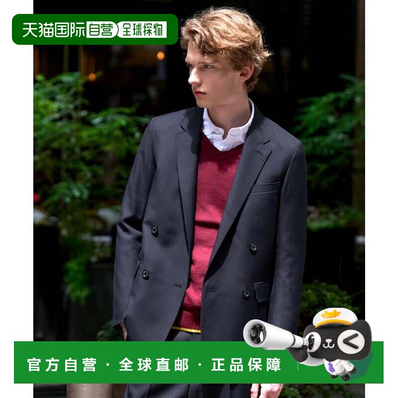 日本直邮DRESSTERIOR 羊毛混纺双排扣夹克 藏青色休闲风外套